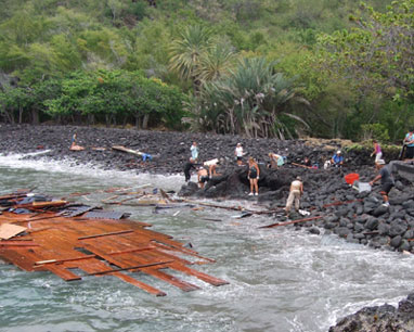 Cleanup efforts in Kealakekua Bay, West Hawaii