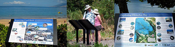 Respecting Reefs Signs in Honalua Respecting Reefs Signs