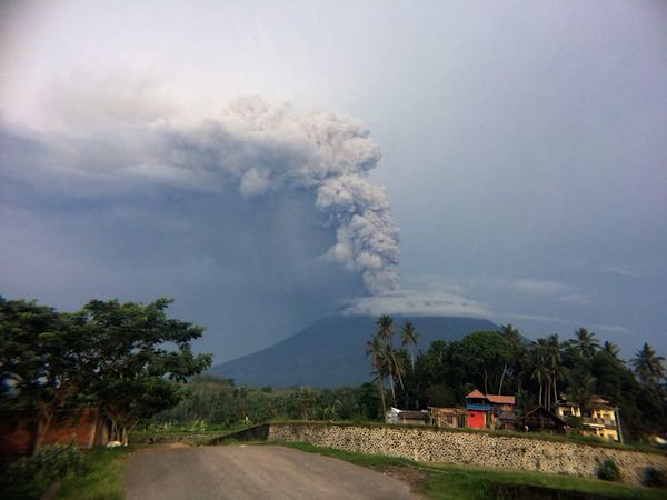 This photo by I Gusti Bagus Sudiantara (licensed under Creative Commons) shows one of the larger eruptions from November, 2017. 